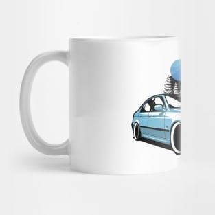 Blue E39 Classic Saloon In Mountains Mug